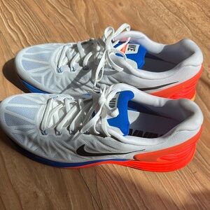 Nike White and Red Athletic Shoes